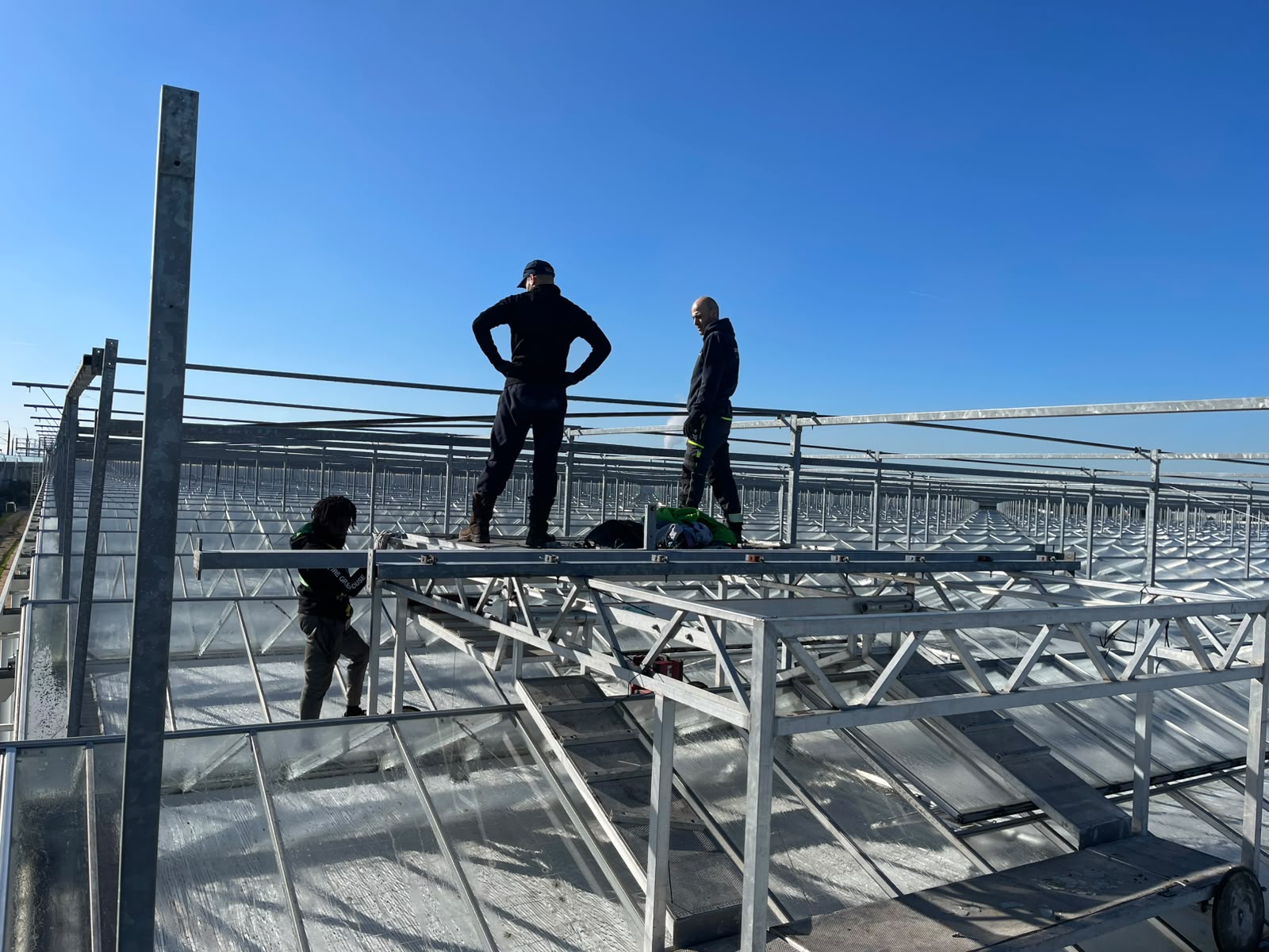 Future Greenhouse vakmensen aan het werk op een kas